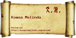 Komsa Melinda névjegykártya