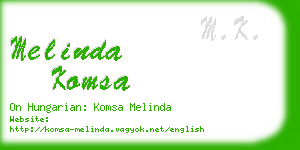 melinda komsa business card